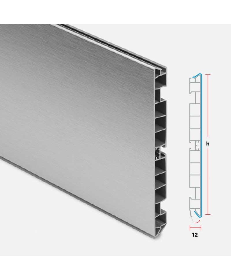 Zócalo PVC aluminio cepillado 100 mm